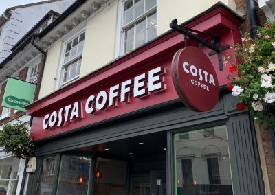 Costa Coffee Shop Front Signs