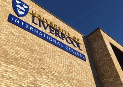 University Of Liverpool Built up Halo Lit Letters