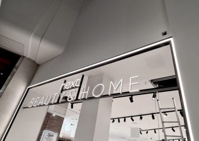 Next beauty & home illuminated block acrylic letters on rails