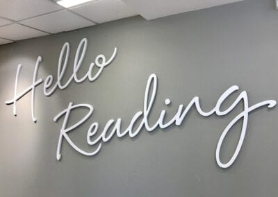 Next Reading hello acrylic letters on wall