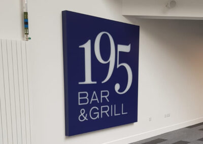 bar & grill sign made ofAluminium with push through acrylic letters