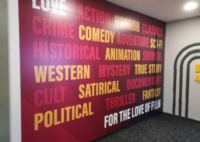 Custom printed wallpaper inside Arc Cinema